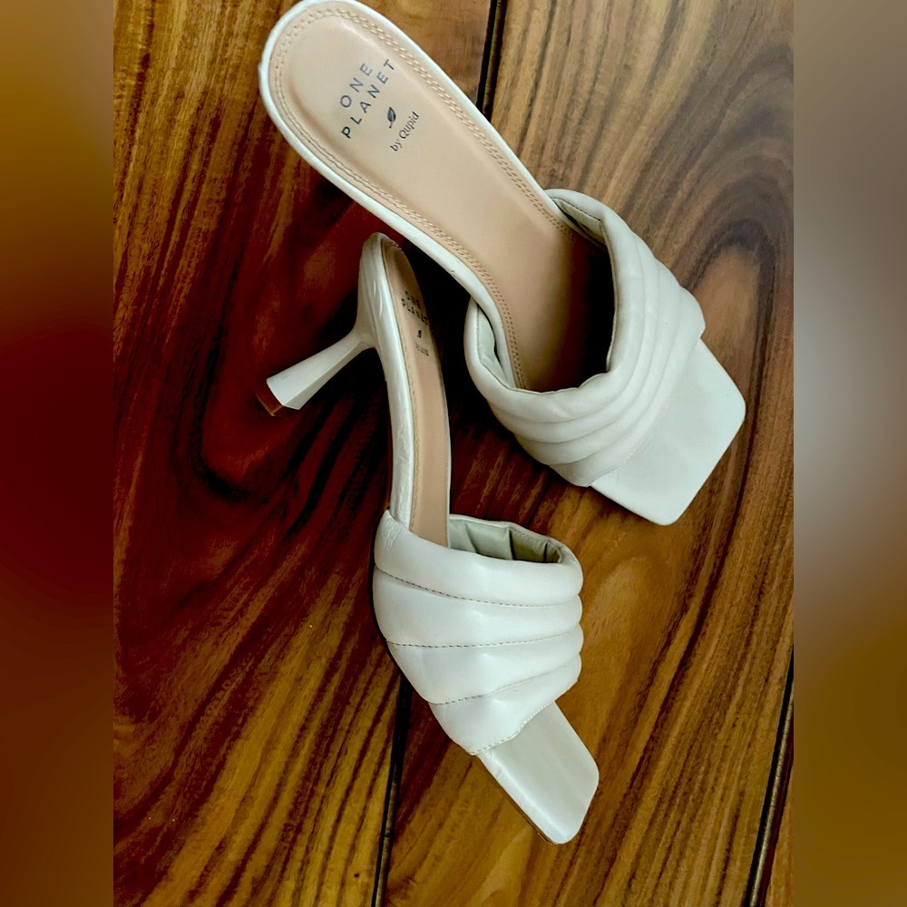 One Planet by Qupid Jaylove Kitten Heels for Women in Off White